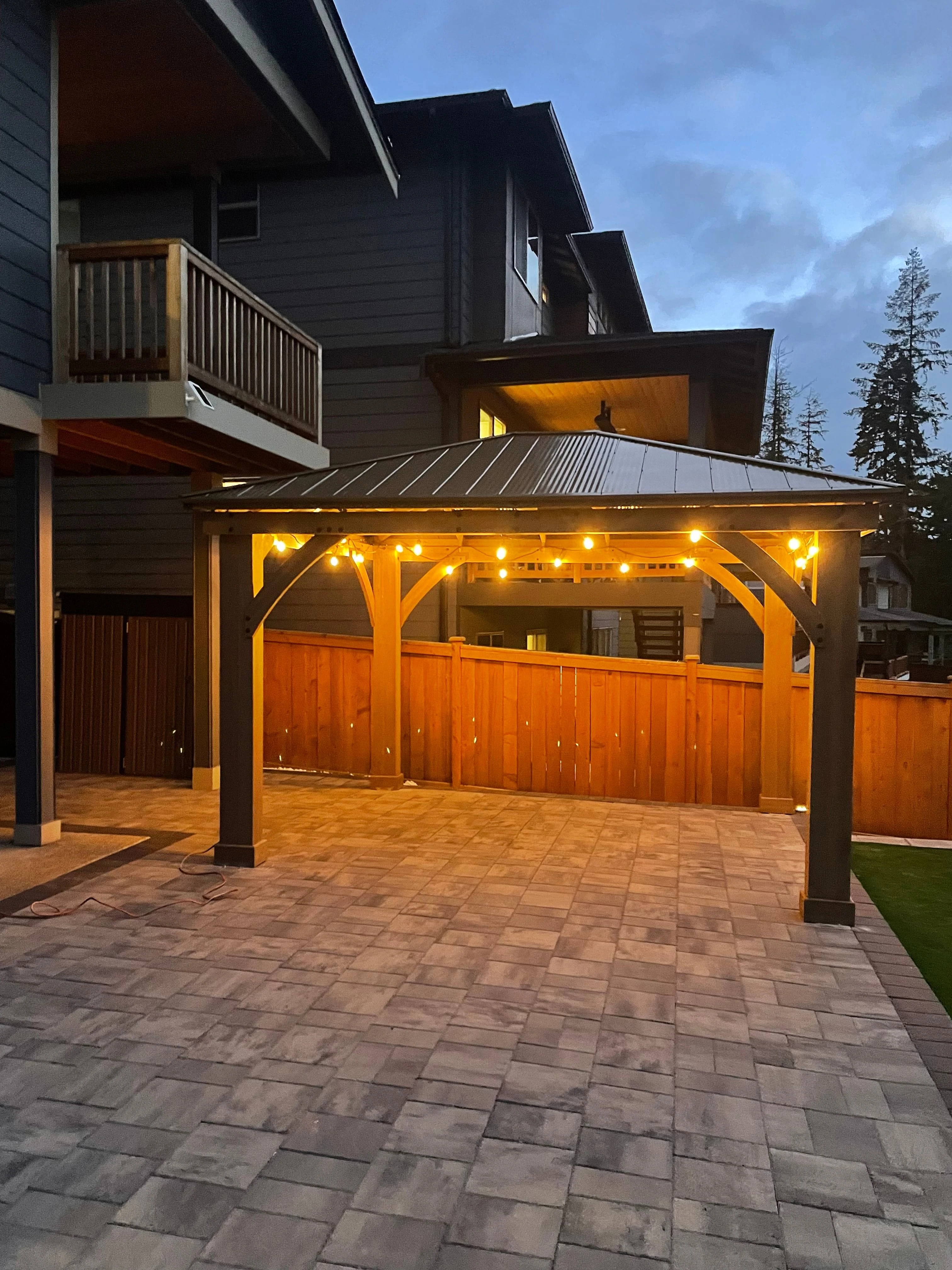 Installed Yardistry hardtop gazebo, 12 by 14, in Sammamish